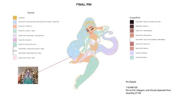 Moonlight Megard Enamel Pin Design