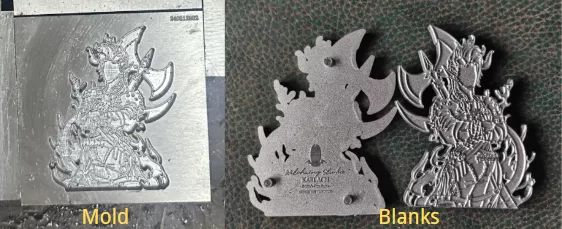 mold and blanks for custom hard enamel pins