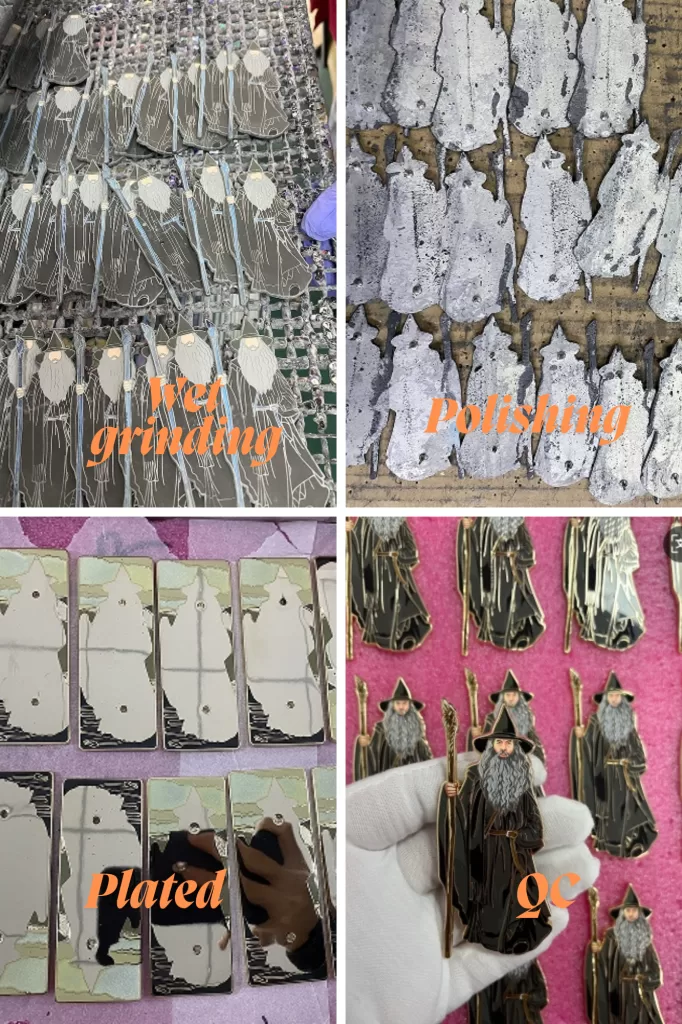 Here's the flow chart for pins production