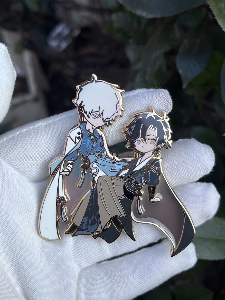 Custom Hard Enamel Pin Production for “Link Click Cheebs” Duo Design with 2 Pin Craft Upgrades