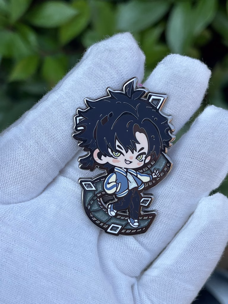 Custom Hard Enamel Pin Design for 'Soulmates' Featuring 2 Different Plating Techniques and Unique Artwork