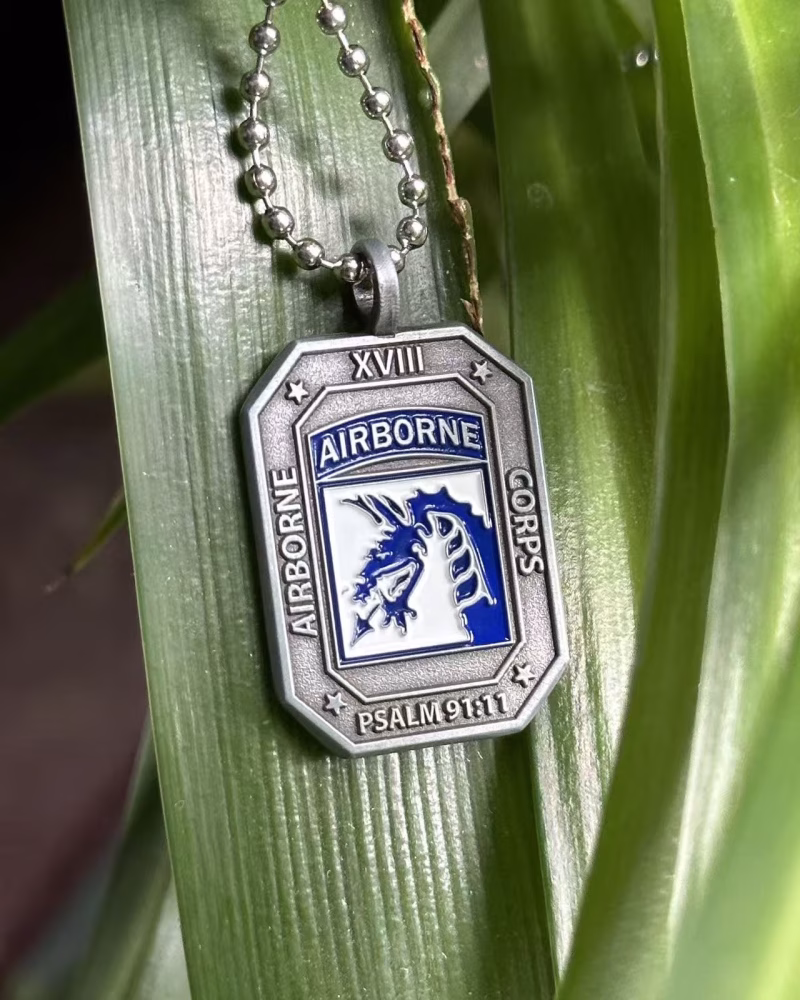 Custom St. Michael Medallion with 3D Relief and Antique Silver Finish on Necklace Chain